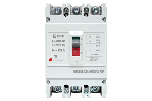 Автоматический выключатель ВА-99МL 250/225А 3P 20кА EKF Basic