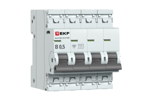 Автоматический выключатель 4P 0,5А (B) 6кА ВА 47-63N EKF PROxima