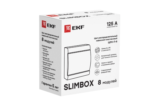 Щит распределительный ЩРН-П-8 'SlimBox' белая дверца IP41 EKF PROxima