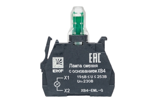 Лампа сменная c основанием XB4 зеленая 230В EKF PROxima