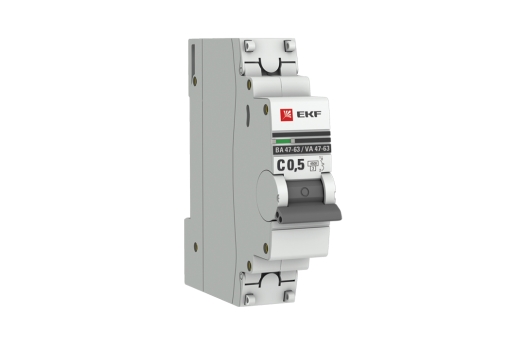 Автоматический выключатель 1P 0,5А (C) 4,5kA ВА 47-63 EKF PROxima