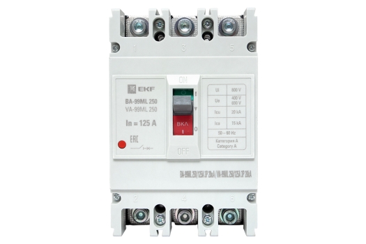 Автоматический выключатель ВА-99МL 250/160А 3P 20кА EKF Basic