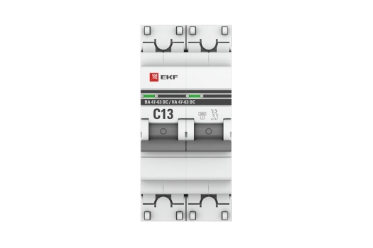 Автоматический выключатель 2P 13А (C) 6кА ВА 47-63 DC EKF PROxima