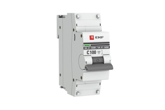 Автоматический выключатель 1P 100А (C) 10kA ВА 47-100M без теплового расцепителя EKF PROxima