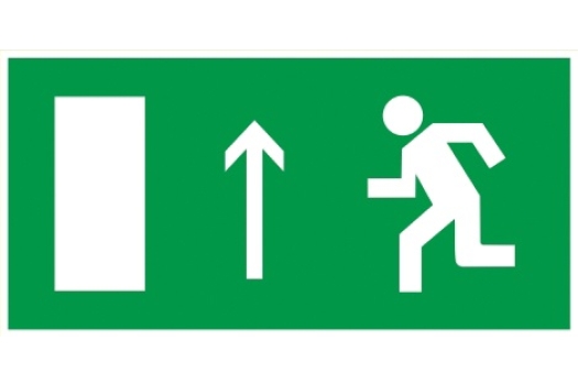Знак "Направление к эвакуационному выходу прямо" 150х300мм EKF PROxima (100шт)