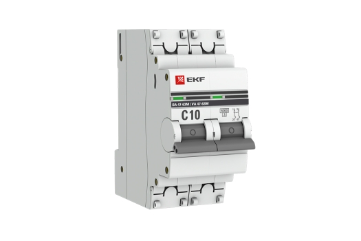 Автоматический выключатель 2P 10А (C) 6кА ВА 47-63M без теплового расцепителя EKF PROxima (60шт)