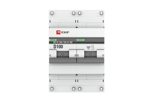 Автоматический выключатель 2P 100А (D) 10kA ВА 47-100 EKF PROxima