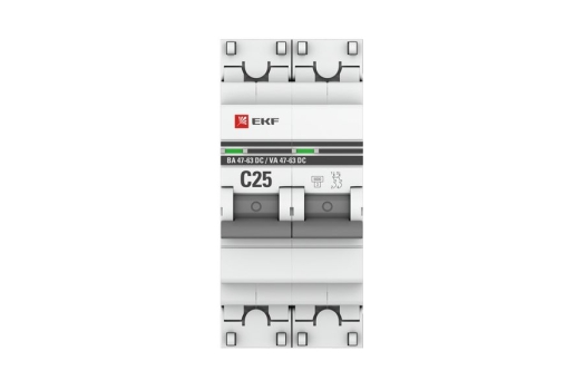 Автоматический выключатель 2P 25А (C) 6кА ВА 47-63 DC EKF PROxima