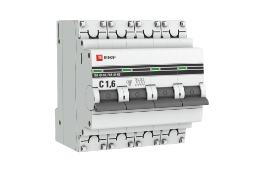Автоматический выключатель 4P 1,6А (C) 4,5kA ВА 47-63 EKF PROxima (30шт)
