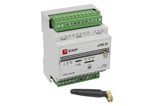 Контроллер базовый ePRO 24 удаленного управления 6вх\4вых 230В WiFi GSM с внешней антенной EKF PROxima