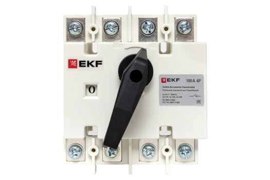 Рубильник-выключатель 100A 4P c рукояткой управления для прямой установки PowerSwitch EKF