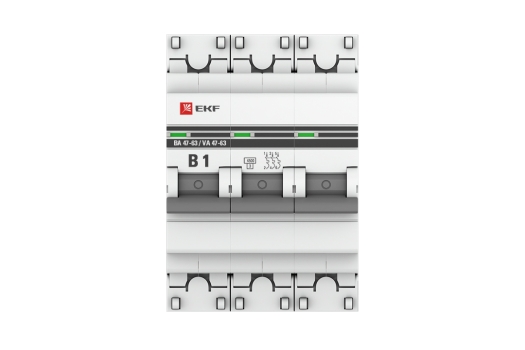 Автоматический выключатель 3P 1А (B) 4,5кА ВА 47-63 EKF PROxima