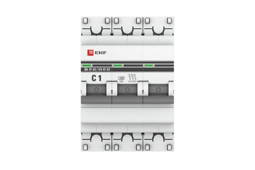 Автоматический выключатель 3P 1А (C) 4,5kA ВА 47-63 EKF PROxima