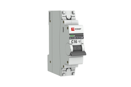 Автоматический выключатель 1P 16А (C) 6кА ВА 47-63M без теплового расцепителя EKF PROxima