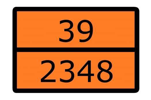 Знак для маркировки опасных грузов "Номер ООН 39/2348" ГОСТ Р 52290-2004 300х400 мм, пленка самоклеящаяся ГОСТ 19433-88 EKF (100шт)