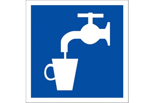 Знак D 02 "Питьевая вода" 200х200 мм, пленка самоклеящаяся ГОСТ Р 12.4.026-2001 EKF (100шт)