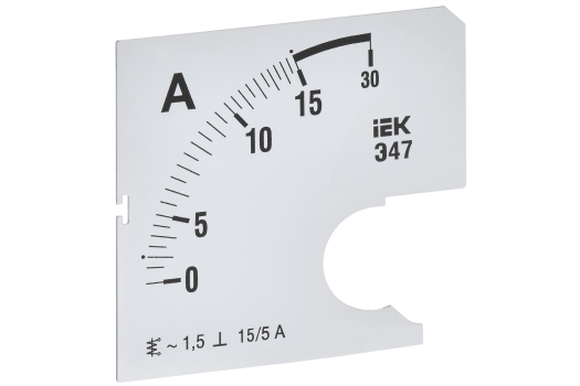 Шкала сменная для амперметра Э47 15/5А класс точности 1,5 72х72мм IEK