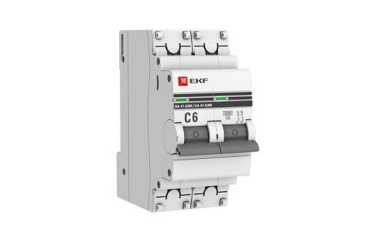 Автоматический выключатель 2P 6А (C) 6кА ВА 47-63M без теплового расцепителя EKF PROxima (60шт)