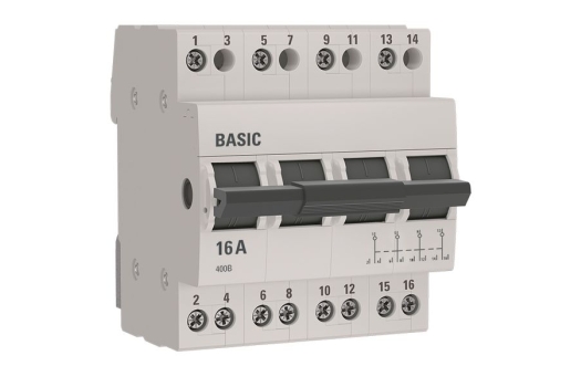 Трехпозиционный переключатель 4P 16А Basic