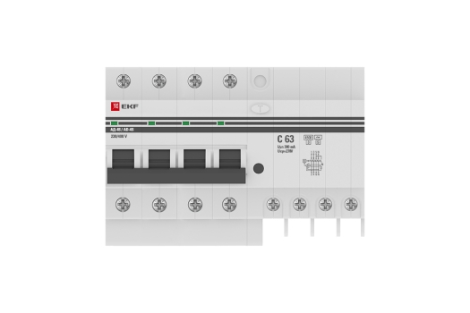 Дифференциальный автомат АД-4 S 63А/300мА (хар. C, AC, электронный) 4,5кА EKF PROxima