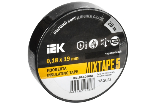 MIXTAPE 5 Изолента 0,18х19мм черная 20м IEK