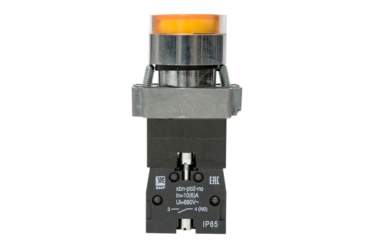 Кнопка BA51 с подсветкой 230В желтая NO IP65 EKF PROxima