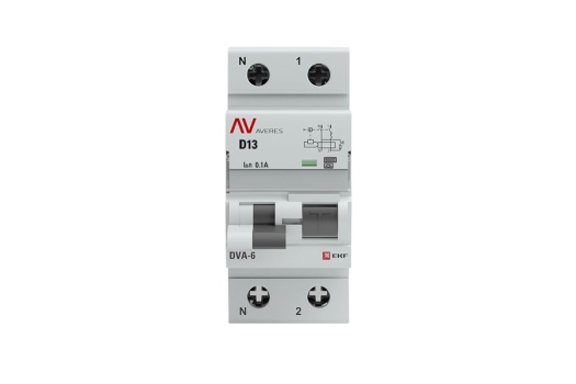 Дифференциальный автомат DVA-6 1P+N 13А (D) 100мА (A) 6кА EKF AVERES