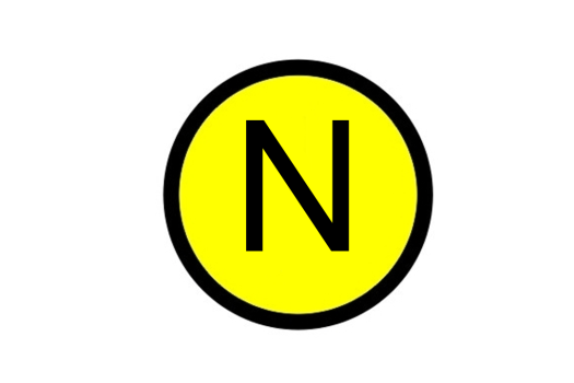 Наклейка "N" (d20мм.) EKF PROxima (100шт)