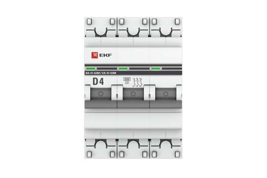 Автоматический выключатель 3P 4А (D) 6кА ВА 47-63M без теплового расцепителя EKF PROxima