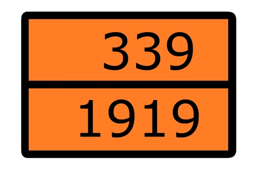 Знак для маркировки опасных грузов "Номер ООН 339/1919" ГОСТ Р 52290-2004 300х400 мм, пленка самоклеящаяся ГОСТ 19433-88 EKF (100шт)