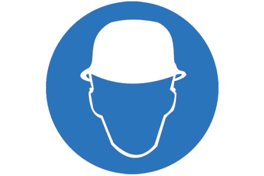 Знак М 02 "Работать в защитной каске (шлеме)" ф200 мм, пластик ГОСТ Р 12.4.026-2001 EKF (100шт)