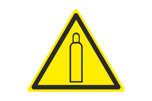 Знак W 19 "Газовый баллон" 200х200 мм, пленка самоклеящаяся самоклеющаяся ГОСТ Р 12.4.026-2015 EKF (100шт)