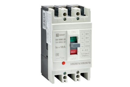 Автоматический выключатель ВА-99МL 63/100А 3P 15кА EKF Basic