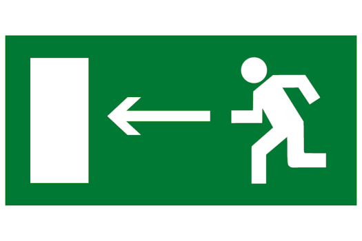 Знак эвакуационный E 04 &quot;Направление к эвакуационному выходу налево&quot; 100х200 мм, пленка самоклеящаяся EKF (100шт)