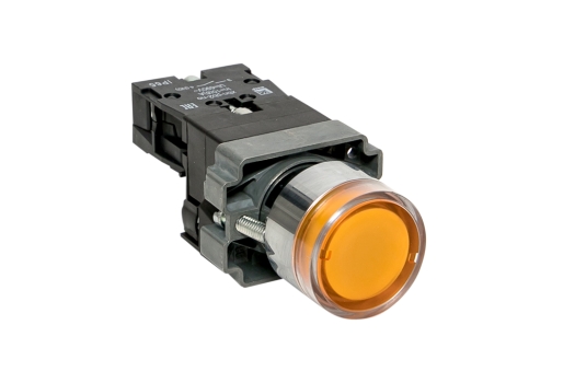 Кнопка BA51 с подсветкой 230В желтая NO IP65 EKF PROxima