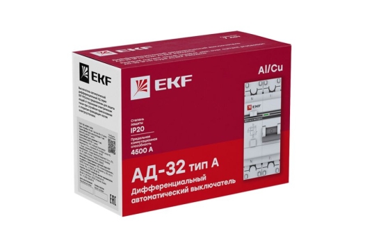 Дифференциальный автомат АД-32 1P+N 32А/30мА (тип А) EKF PROxima