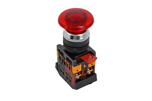 Кнопка AELA-22 красная с подсветкой NO+NC 380В Грибок EKF PROxima (200шт)
