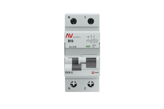 Дифференциальный автомат DVA-6 1P+N 13А (D) 100мА (AC) 6кА EKF AVERES