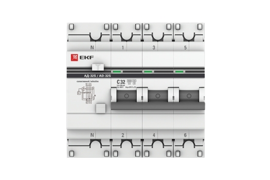 Дифференциальный автомат АД-32 (селективный) 3P+N 32А/100мА EKF PROxima