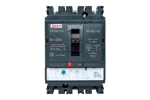 Выключатель автоматический ВА-99C 100/25А 3P 35кА EKF