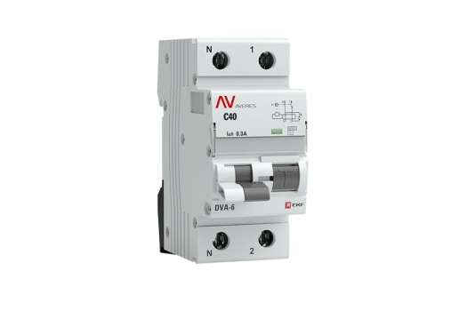 Дифференциальный автомат DVA-6 1P+N 40А (C) 300мА (AC) 6кА EKF AVERES