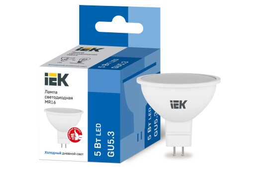Лампа светодиодная MR16 софит 5Вт 230В 6500К GU5.3 IEK