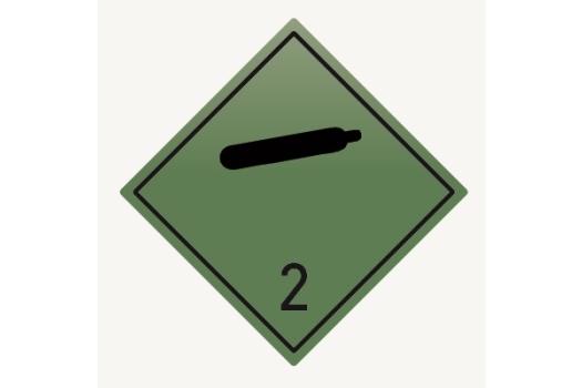 Знак для маркировки опасных грузов 2.1 &quot;Невоспламеняющиеся, нетоксичные газы&quot; 250х250 мм, пленка самоклеящаяся ГОСТ 19433-88 EKF (100шт)