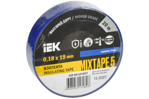 MIXTAPE 5 Изолента 0,18х19мм синяя 20м IEK