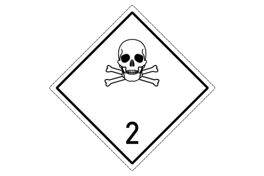 Знак опасности 2.2 "Ядовитый газ" 250х250 мм, пленка самоклеящаяся ГОСТ 19433-88 EKF (100шт)