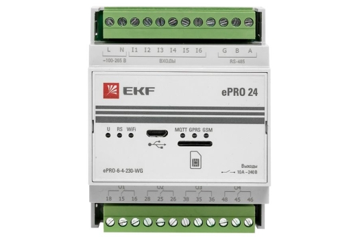 Контроллер базовый ePRO24 удаленного управления 6вх\4вых 230В WiFi GSM EKF PROxima