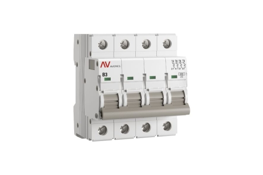 Выключатель автоматический AV-6 4P 3A (B) 6kA EKF AVERES