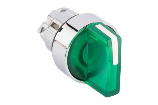 Исполнительный механизм переключателя ХB4 зеленый на 3 положения с фиксацией, с подсветкой с короткой ручкой EKF PROxima