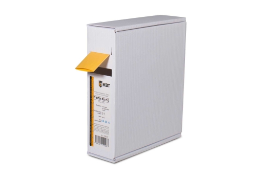 Термоусадочные цветные трубки в компактной упаковке Т-бокс Т-BOX-6/3 (желт) (™КВТ)