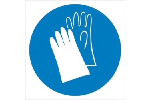 Знак M 06 "Работать в защитных перчатках" ф200 мм, пластик ГОСТ Р 12.4.026-2001 EKF (100шт)